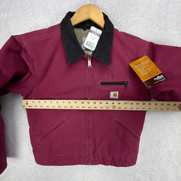 Carhartt Detroit Jacket Sherpa Lined Womens Small WJ097 RBY Raspberry NWT NOS - Picture 5 of 13